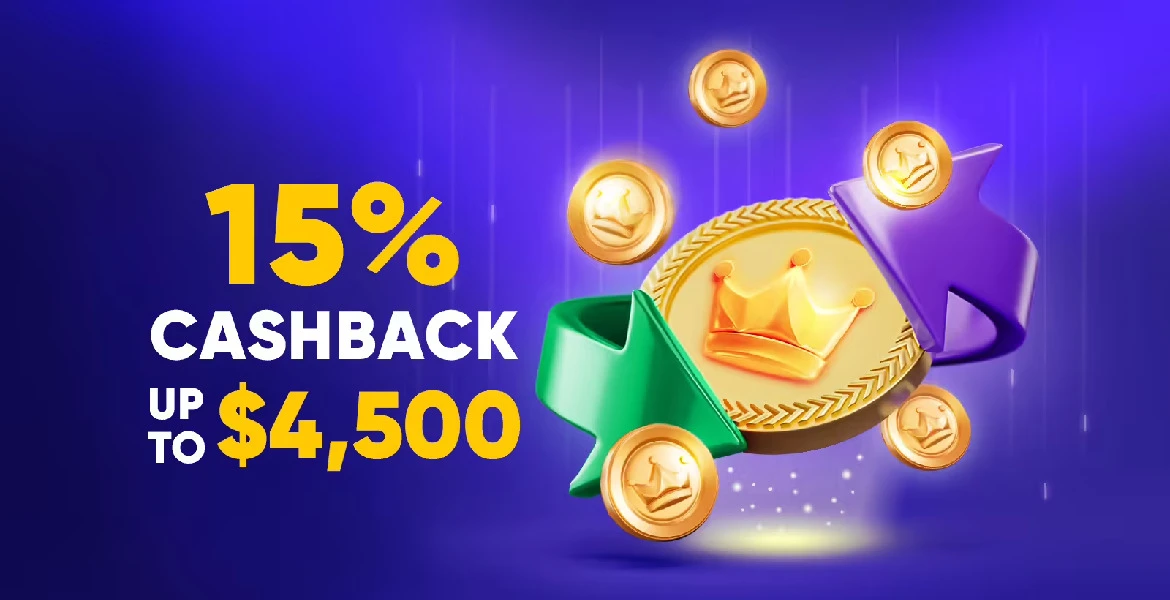 Cashback 15% up to AU$4,500