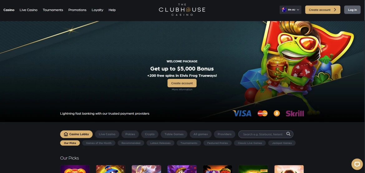 The Clubhouse main page