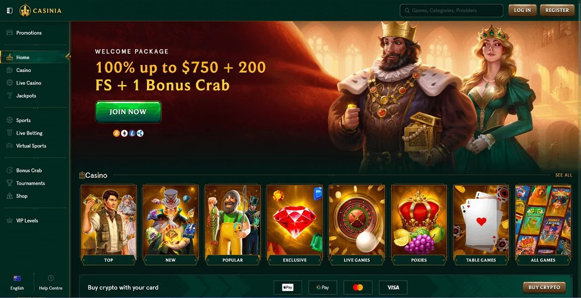 casinia main page