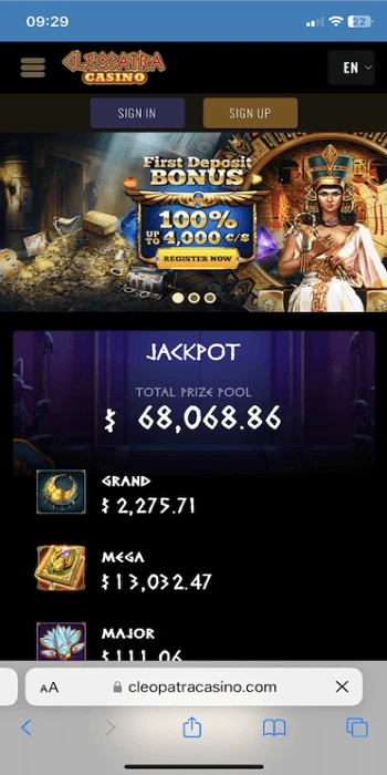 cleopatra casino mobile