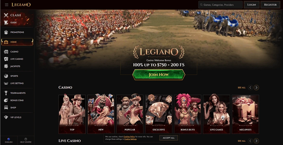 Legiano Casino login