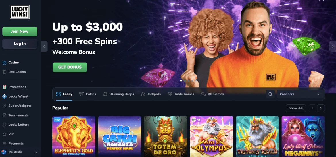 LuckyWins Casino login