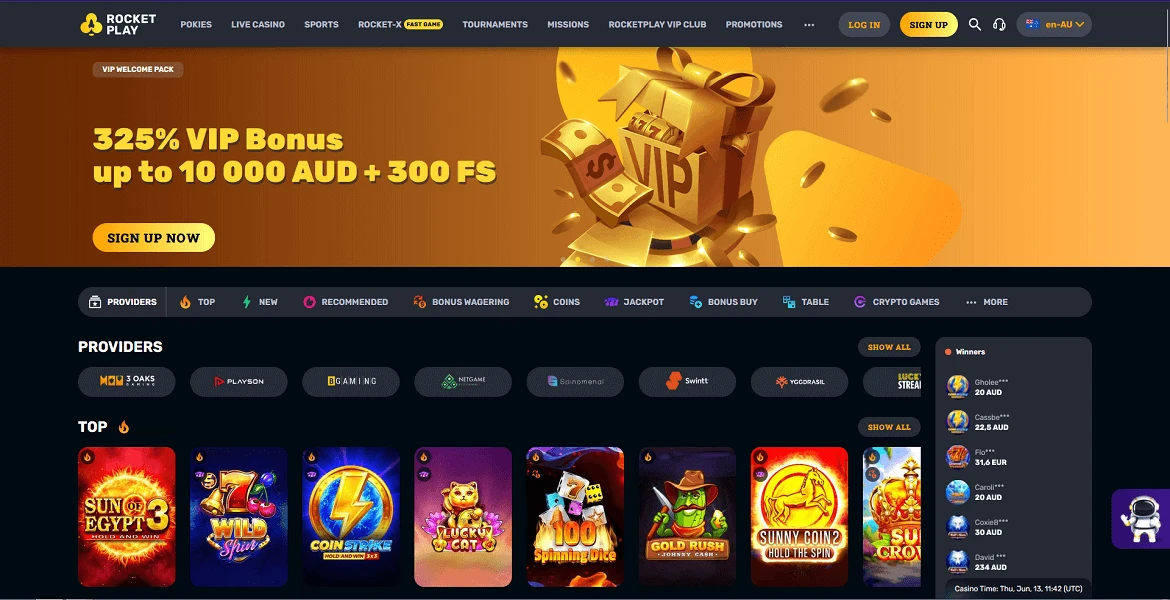 rocketplay casino main page