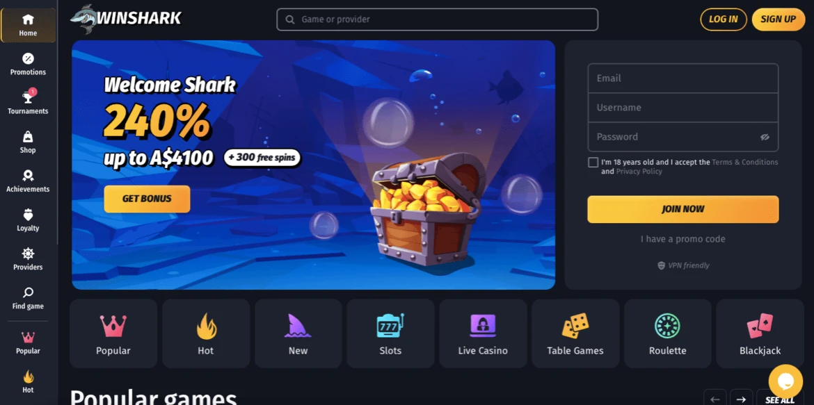 winshark main page